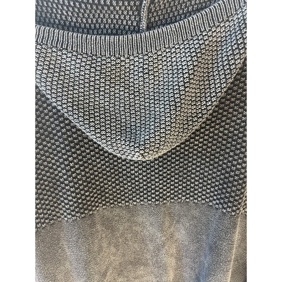 Very J Pullover Cardigan Sweater Women L Oversized Hooded Grey Textured Cotton - Picture 8 of 11